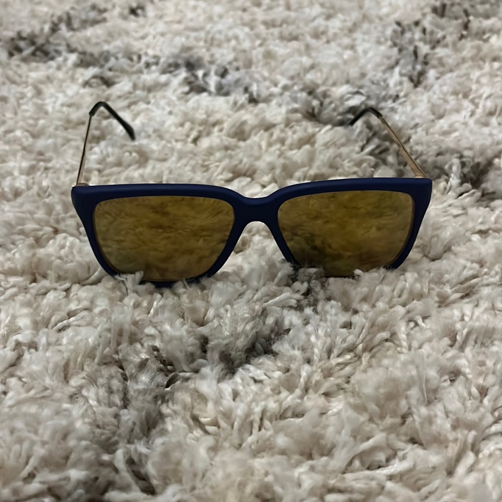 Sheriff and Cherry sunglasses. Blue with gold mirrored lenses. Pre-owned.